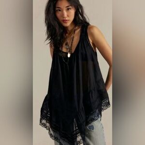 NWT FREE PEOPLE CORETTA TUNIC BLACK